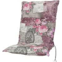 KETTtex Sesselauflage Niederlehner Rom 0798 rosa-grau Blumen Landhaus 103x50x9 cm KETTtex