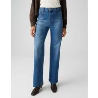OPUS Weite Jeans MIVY CITY aus Dry Indigo® High Rise Wide Leg, Long, Crinkle-Effekte