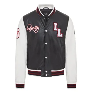 Baseball-Bomberjacke aus Leder f�r Herren im Letterman-Stil - Ashwood