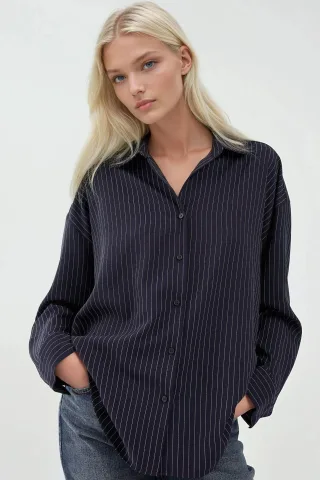 Oversized gestreiftes Hemd