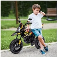 AIYAPLAY Elektro-Kindermotorrad 12V, mit Musik, 6 km/h, mit abnehmbar Trainingsrädern, Belastbarkeit 30 kg, (1-tlg), 12 Zoll Kunststoffreifen, für 3-8 Jahre Kinder, max. 30 kg, Weiß