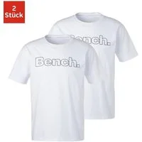 Bench. Loungewear T-Shirt (2-tlg) Shirt mit Logoprint, Basicshirt mit Rundhals aus reiner Baumwolle