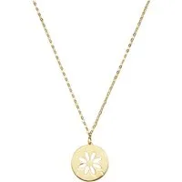 Firetti Kette mit Anhänger Schmuck Geschenk Gold 375 Halsschmuck Halskette Kreis mit Blume