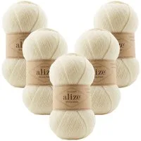 Alize 5 x ALIZE WOOLTIME Häkelwolle, 200 m, Reißfest,Yarn,Handstrickgarn,Strapazierfähig
