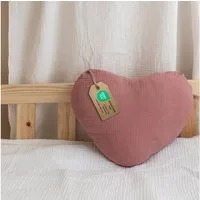 lilimaus Dekokissen Kuschelkissen Herz & Stern aus Musselin fürs Kinderzimmer, Kuschelkissen mit & ohne Füllung - passend zu Betthimmel & Bettwäsche