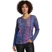 Estefania for woman Rundhalspullover 193-7630, Leo Optik mit Wash Out Effekt super weiches Material