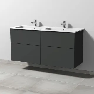 Sanipa 3way Waschtischunterbau zu Duravit ME by Starck Waschtisch mit 4 Auszügen, Graphit-Matt SP7281B