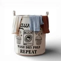 LS-LebenStil Wäschekorb Wäschesack Canvas Laundry Wash 50cm Faltbar Wäschesammler (Vintage 62L Faltbar Wäschetruhe Wäschebox Wäschesammler, 1 St., Wäschesortierer Aufbewahrungsbox für Kleidung Handtücher Spielzeug)
