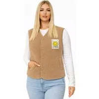 Worldclassca Fellimitatweste Worldclassca Teddy Weste Smiley Kuschelig Kurz Herbst Winter Ärmellos Neue Kollektion - Stilvolle und gemütliche Mode für Damen
