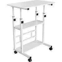 JEOBEST Computertisch Schreibtischh mit Rollen, Laptoptisch mit Ablage, (1-St., Laptoptisch) PC-Tisch Stehend, Höhenverstellbarer