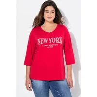 Ulla Popken T-Shirt Shirt Stadtname V-Ausschnitt 3/4-Arm