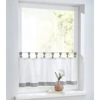 Kutti Scheibengardine Cottage Panneau (1 St), Schlaufen, halbtransparent, Kurzgardine Karo, Baumwolle, Schlaufen
