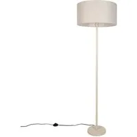 Qazqa Stehlampe Simplo, ohne Leuchtmittel, Kaltweiß, QAZQA Stehlampe, e27, Beige, Metall, Japandi
