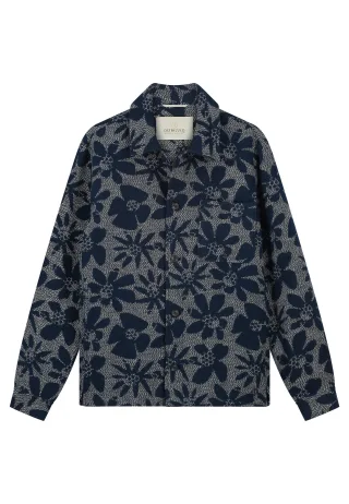 Dstrezzed - DS_Lino Damast Overshirt Dk. Navy - Gr. - L