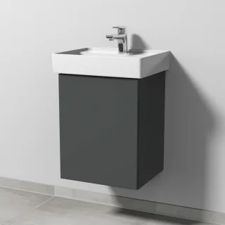 Sanipa 3way Waschtischunterbau zu Villeroy & Boch Collaro Waschtisch mit 1 Tür, Anthrazit-Matt SM83022