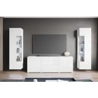 OTTO home Wohnwand KENIA, (Komplett-Set, 3-St), Vitrinen mit Eckverglasung, hängend und stehend montierbar