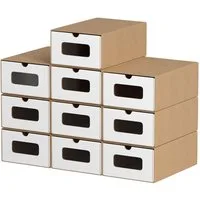 Clanmacy Schuhbox 10/20X Schuhboxen Boxen stapelbar mit Sichtfenster Schuhe Spielzeug (20 St)