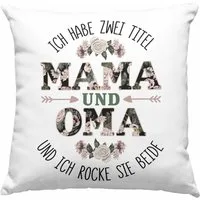Trendation Dekokissen Trendation - Mama und Oma Kissen mit Füllung Geschenk für Oma Weihnach