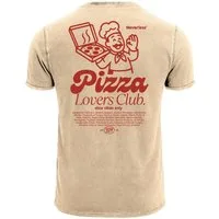 Neverless Print-Shirt Herren Vintage T-Shirt Backprint Pizza Printshirt Grafik Illustration mit Print