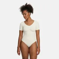 cfab (creamy fabrics) Shaping-Body T-Shirt Bodysuit Sculpting Shapewear mit String-Weiß-S (1-tlg)