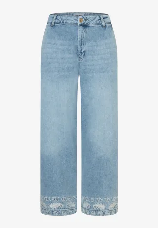 MORE & MORE - Jeans mit Stickerei am Saum denim - Gr. - 42