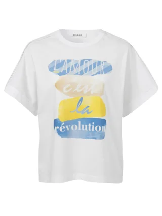 eiszeit - T-Shirt Rundhals 1/2 Arm Motiv Druck white multicolor - Gr. - 50