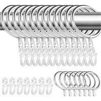 FELIXLEO Gardinenstangenhalter Metall Vorhangringe und 60 Kunststoff Gardinenhaken 30mm, (110-St)