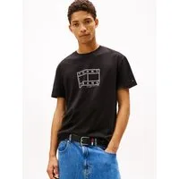 Tommy Jeans T-Shirt TJM CENTER FLAG mit Stempel-Logo, regular fit, Rundhals