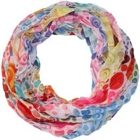 MIRROSI Loop Damen Schal mit Kreis-Muster Weich, Schlauchschal, (zweimal um den Hals wickelbar, ca.45x75cm), Damen Halstuch ideal für Frühling, Sommer oder Herbst