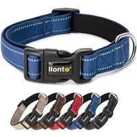 lionto Hunde-Halsband reflektierend, verstellbare Länge 20-30 cm XS blau, Nylon, Neopren, reflektierend & angenehm gepolstert
