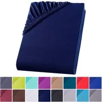 Visaggio Spannbettlaken Mikrofaser Spannbetttuch Bettlaken 90x200 140x200 180x200 200x220, Microfaser, Gummizug: rundum, viele Größen und Farben, Steghöhe 30 cm für Matratzenhöhen bis 22 cm