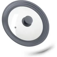 relaxdays Topfdeckel Universal Topfdeckel 22-26 cm Silikon, grau