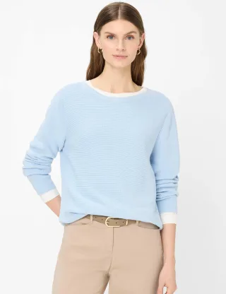 Brax Damen Strickpullover Style LESLEY vintage blue, hellblau, Gr. 42
