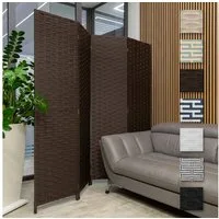 Hexim Raumteiler, Paravent 180x180 cm - Trennwand 4-teilig klappbar für Innenbereich - Büro Heimbüro Privatsphäre Raumtrenner Stellwand freistehend (LR187-coffe)