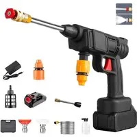 Athlix Akku-Hochdruckreiniger 6 in 1 Akku Hochdruckreiniger mit 2 Akkus, Hochdruck Reiniger, Druck max: 60 bar, Fördermenge max: 600 l/h, 60bar Arbeitsdruck, Druck 60 bar, Fördermenge 600 l/h