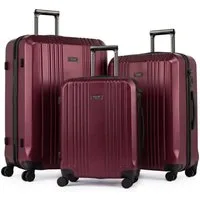 FERGÉ Kofferset Hartschale 3 teilig Koffer Set CANNES TSA-Schloß Burgund, 4 Rollen Rollen, (3 tlg), Trolley 3er Koffer Set, Premium Reisekoffer 4 Doppelrollen TSA-Schloss