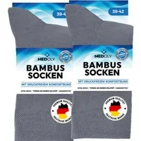 MEDOLY Basicsocken Bambussocken gegen Schweißfüße, ohne Bund, mit 72% Viskose (6 Paar) aus Bambus-Zellstoff, ohne störende Naht