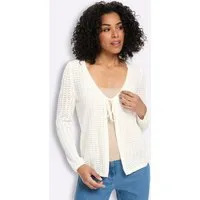 Sieh an! Strickjacke Strickjacke Langarm Ajour