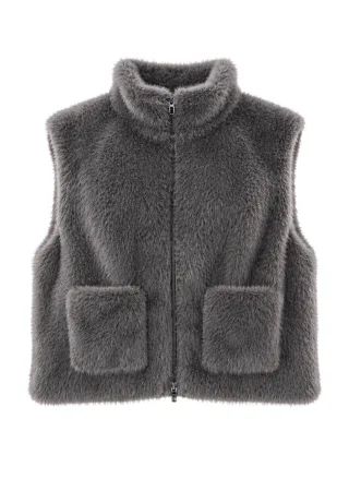 tuzzi - Weste QUIET WILD fake Fur grey melange - Gr. - 46
