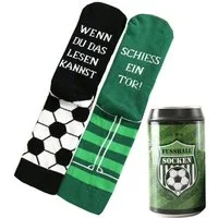 Lucadeau Freizeitsocken Lustige Fussball Socken, Geschenk für Männer, Vatertagsgeschenk (1 Paar) rutschfest, Gr. 39-46, Geschenk zum Vatertag, Geburtstagsgeschenk