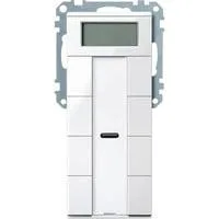 Taster 4-fach mit Raumtemperaturregler und Display, Unterputz, KNX-System weiß (glänzend), Retail