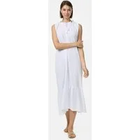 Rayshyne Maxikleid PM46 (Ärmelloses Musselin Maxikleid) Musselin, Atmungsaktiv, Hautfreundlich, mit Rüschen