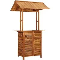 vidaXL Gartentisch Outdoor-Bartisch mit Dach 113x106x217 cm Massivholz