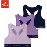 Bench. Bustier (Packung, 3-tlg) mit kontrastfarbigem Bündchen und Racerback