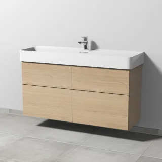 Sanipa 3way Waschtischunterbau zu Laufen VAL Waschtisch mit 4 Auszügen, Eiche-Nordic SM82548