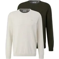 s.Oliver Rundhalspullover 2er Pack Basic (Spar-Set, 2-tlg) Pullover - Baumwolle - Atmungsaktiv - Angenehm weiches Material