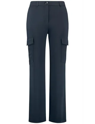 SAMOON - Hose mit aufgesetzten Taschen blau - Gr. - 52