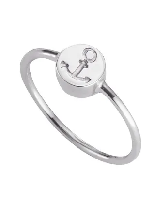 cai Ring 925/- Sterling Silber rhodiniert Anker