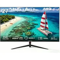 Great Voell 27 Zoll FHD 1080P Monitor, 100 Hz, VA-Panel Home Office Gaming-Monitor (68,6 cm/27 ", 1920 x 1080 px, FHD, 1 ms Reaktionszeit, 100 Hz, VA LED, HDR10, 100 Hz, Rahmenloses Design, VESA, Home Office)