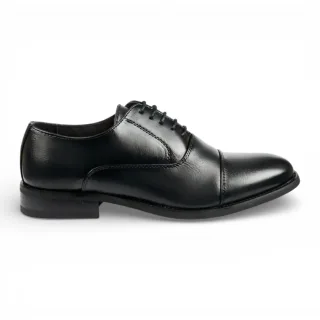 Schwarze Herren-Oxford-Brogues aus Lackleder mit Kappe und Kappe
